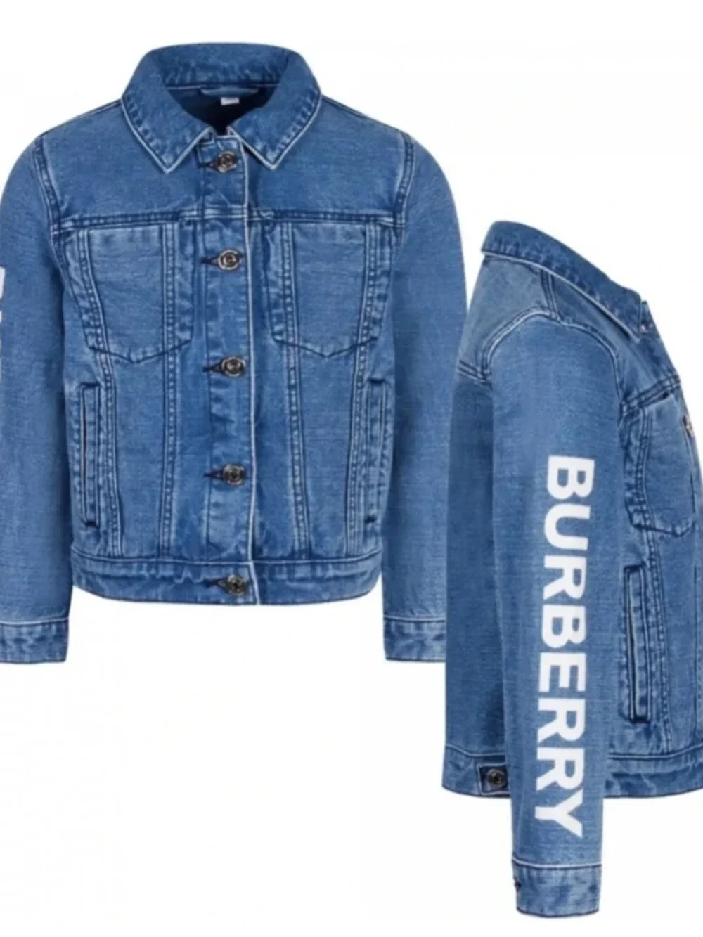 Authentic Burberry Logo Denim Trucker Jacket 16Y - Picture 10 of 13